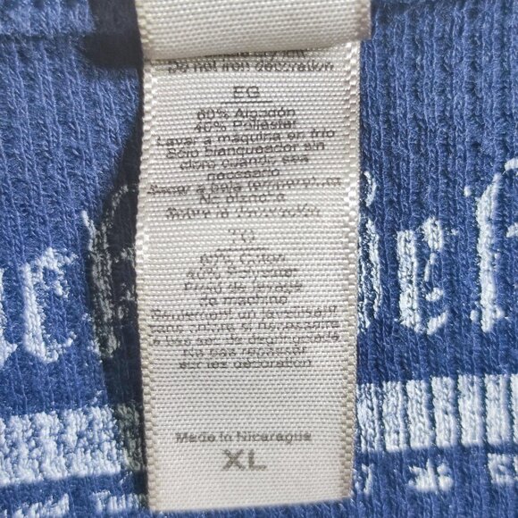 Moto rider Black Helmet crew neck knit pullover men's size XL dark blue graphic - Picture 6 of 8